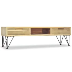 Meuble Télé Buffet Tv Télévision Design Pratique 120 Cm Teck Massif Beige 2502249 10 Meuble Télé Buffet Tv Télévision Design Pratique 120 Cm Teck Massif Beige 2502249 -Pas Cher Mobiliora Magasin meuble tv 8921155