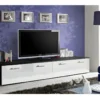 Meuble TV 200cm Collection COMET. Couleur Noir Et Blanc. 2 Portes Abattantes. 2 Meuble TV 200cm Collection COMET. Couleur Noir Et Blanc. 2 Portes Abattantes. -Pas Cher Mobiliora Magasin meuble tv 8921347