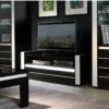 Meuble Tv LINA Noir Et Blanc Brillant + LED