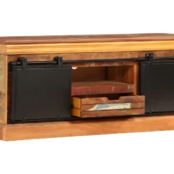 Meuble Télé Buffet Tv Télévision Design Pratique 110 Cm Bois De Récupération Massif 2502287 -Pas Cher Mobiliora Magasin meuble tv 8922051