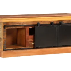 Meuble Télé Buffet Tv Télévision Design Pratique 110 Cm Bois De Récupération Massif 2502287 -Pas Cher Mobiliora Magasin meuble tv 8922055