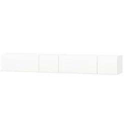 Meuble Télé Buffet Tv Télévision Design Pratique 2 Pcs Aggloméré 12 Cm Blanc Brillant 2502080
