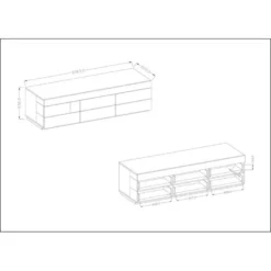 Meuble TV XL 200cm Collection KILES. Coloris Blanc Et Chêne. Style Design. -Pas Cher Mobiliora Magasin meuble tv 8922313