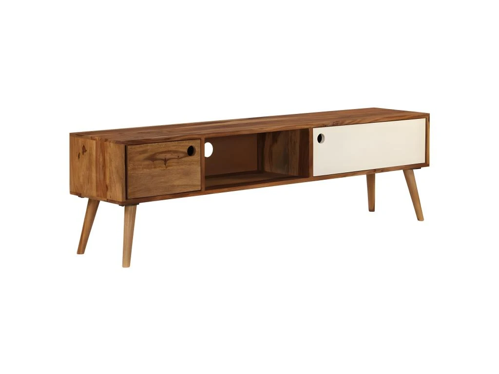 Meuble Télé Buffet Tv Télévision Design Pratique 140 Cm Bois Solide De Sesham 2502071/2 3 Meuble Télé Buffet Tv Télévision Design Pratique 140 Cm Bois Solide De Sesham 2502071/2