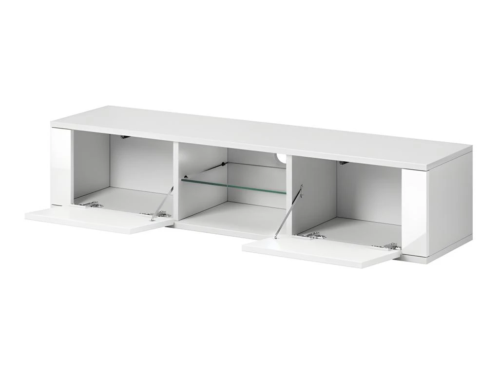 Meuble TV Design PARIS-HIT 140 Cm, 2 Portes Et 2 Niches, Coloris Noir Mat Et Noir Brillant 5 Meuble TV Design PARIS-HIT 140 Cm, 2 Portes Et 2 Niches, Coloris Noir Mat Et Noir Brillant â Image 3