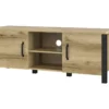 Meuble TV 150cm Collection DARWIN. Couleur Chêne Clair Et Noir. 2 Portes Et 2 Niches -Pas Cher Mobiliora Magasin meuble tv 8922693
