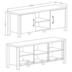 Meuble TV 150cm Collection DARWIN. Couleur Chêne Clair Et Noir. 2 Portes Et 2 Niches 7 Meuble TV 150cm Collection DARWIN. Couleur Chêne Clair Et Noir. 2 Portes Et 2 Niches -Pas Cher Mobiliora Magasin meuble tv 8922697