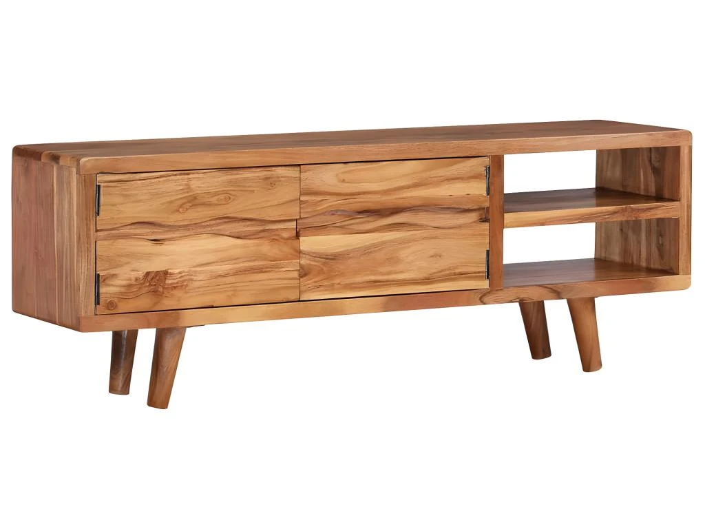 Meuble Télé Buffet Tv Télévision Design Pratique Bois D'acacia Avec Portes Sculptées 117 Cm 2502119 3 Meuble Télé Buffet Tv Télévision Design Pratique Bois D'acacia Avec Portes Sculptées 117 Cm 2502119