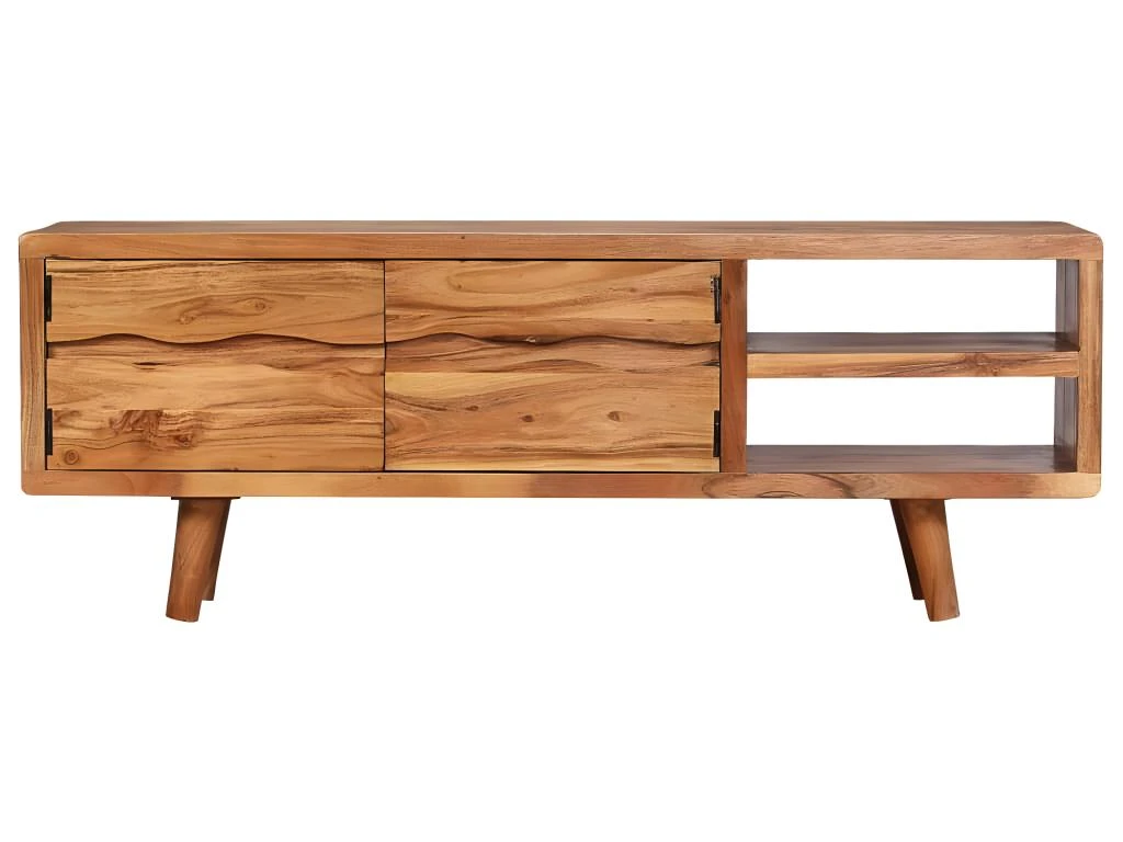 Meuble Télé Buffet Tv Télévision Design Pratique Bois D'acacia Avec Portes Sculptées 117 Cm 2502119 5 Meuble Télé Buffet Tv Télévision Design Pratique Bois D'acacia Avec Portes Sculptées 117 Cm 2502119 – Image 3