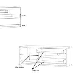 Meuble TV Blanc Laqué Et Décor Chêne Naturel - ALEXIANE 10 Meuble TV Blanc Laqué Et Décor Chêne Naturel - ALEXIANE -Pas Cher Mobiliora Magasin meuble tv 8922881