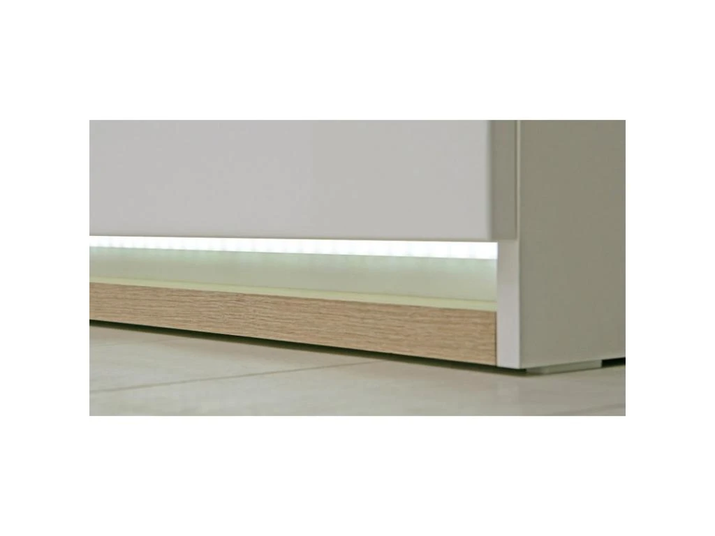 Meuble TV Blanc Laqué Et Décor Chêne Naturel - ALEXIANE 7 Meuble TV Blanc Laqué Et Décor Chêne Naturel - ALEXIANE – Image 5