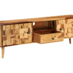 Meuble Télé Buffet Tv Télévision Design Pratique Bois Sesham Massif Avec Finition Miel 140 Cm 2502185 -Pas Cher Mobiliora Magasin meuble tv 8922975