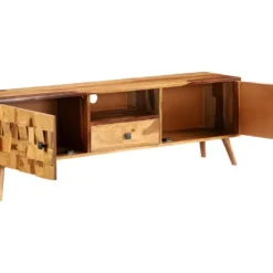 Meuble Télé Buffet Tv Télévision Design Pratique Bois Sesham Massif Avec Finition Miel 140 Cm 2502185 -Pas Cher Mobiliora Magasin meuble tv 8922977