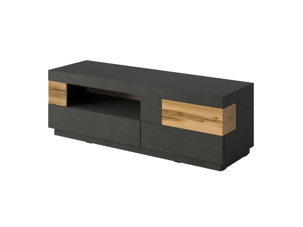 Meuble TV 160cm Collection KILES. Coloris Gris Anthracite Et Chêne. Style Design. 3 Meuble TV 160cm Collection KILES. Coloris Gris Anthracite Et Chêne. Style Design.