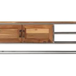 Meuble Télé Buffet Tv Télévision Design Pratique Teck Recyclé Et Acier 120 Cm 2502215 -Pas Cher Mobiliora Magasin meuble tv 8923267
