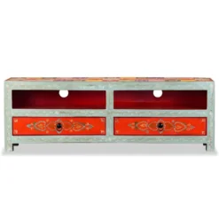 Meuble Télé Buffet Tv Télévision Design Pratique Bois De Manguier Massif Peint à La Main 2502150 -Pas Cher Mobiliora Magasin meuble tv 8923285