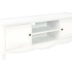 Meuble Télé Buffet Tv Télévision Design Pratique Blanc 120 Cm Bois 2502112