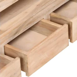 Meuble Télé Buffet Tv Télévision Design Pratique Bois D'acacia Massif 90 Cm Marron Clair 2502125 -Pas Cher Mobiliora Magasin meuble tv 8923565