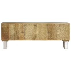 Meuble Télé Buffet Tv Télévision Design Pratique Bois De Manguier Massif 118 Cm 2502135 11 Meuble Télé Buffet Tv Télévision Design Pratique Bois De Manguier Massif 118 Cm 2502135 -Pas Cher Mobiliora Magasin meuble tv 8923679
