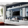 Ensemble Meuble Salon Iceland Blanc De Haute Brillance Avec LED -Pas Cher Mobiliora Magasin meuble tv 8923943