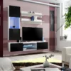 Ensemble Meuble TV FLY S3 Avec LED. Coloris Blanc Et Noir. Meuble Suspendu Design Pour Votre Salon. -Pas Cher Mobiliora Magasin meuble tv 8924091