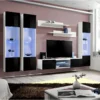Ensemble Meuble TV FLY P3 Avec LED. Coloris Blanc Et Noir. Meubles Suspendus Design Pour Votre Salon. -Pas Cher Mobiliora Magasin meuble tv 8924215