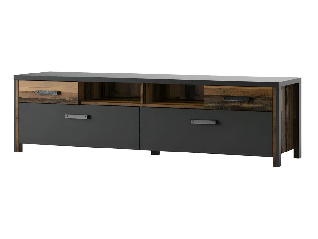 Ensemble Meubles Salon Collection WINDSOR. Coloris Gris Anthracite Et Chêne Foncé. 5 Ensemble Meubles Salon Collection WINDSOR. Coloris Gris Anthracite Et Chêne Foncé. – Image 3