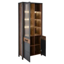 Ensemble Meubles Salon Collection WINDSOR. Coloris Gris Anthracite Et Chêne Foncé. 11 Ensemble Meubles Salon Collection WINDSOR. Coloris Gris Anthracite Et Chêne Foncé. -Pas Cher Mobiliora Magasin meuble tv 8924363