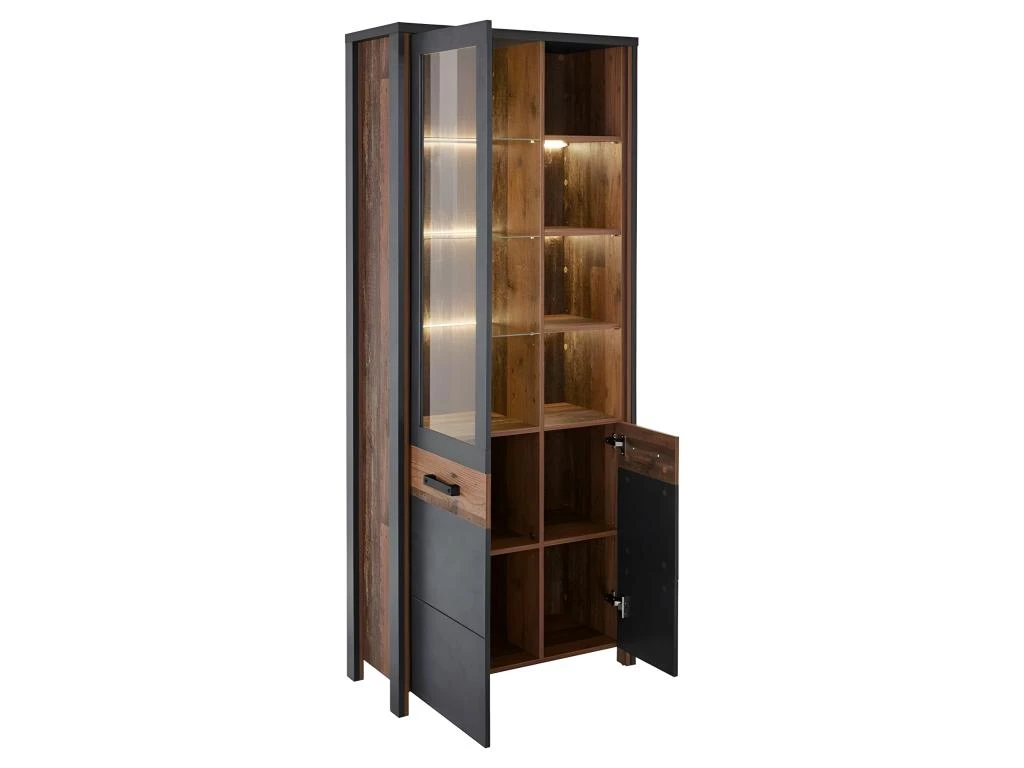 Ensemble Meubles Salon Collection WINDSOR. Coloris Gris Anthracite Et Chêne Foncé. 7 Ensemble Meubles Salon Collection WINDSOR. Coloris Gris Anthracite Et Chêne Foncé. – Image 5