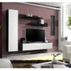 Meuble TV FLY G1 Design, Coloris Noir Et Blanc Brillant. Meuble Suspendu Moderne Et Tendance Pour Votre Salon.