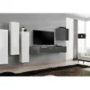 Ensemble De Meubles De Salon Design Collection SWITCH III. Coloris Blanc Et Gris Brillant. -Pas Cher Mobiliora Magasin meuble tv 8924587