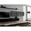 Ensemble Meuble Salon SWITCH VII Design, Coloris Noir Et Gris Brillant. -Pas Cher Mobiliora Magasin meuble tv 8924745