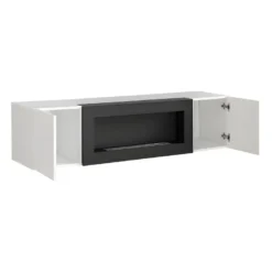 Ensemble De Meubles Suspendus Avec Cheminée Décorative Collection FLY M1. Coloris Noir. -Pas Cher Mobiliora Magasin meuble tv 8924795