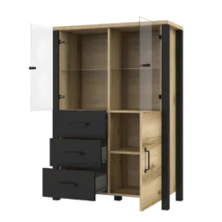 Ensemble De 3 Meubles De Salon Collection DARWIN. Couleur Chêne Clair Et Noir. -Pas Cher Mobiliora Magasin meuble tv 8924937