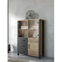 Ensemble De 3 Meubles De Salon Collection DARWIN. Couleur épicéa Et Noir. -Pas Cher Mobiliora Magasin meuble tv 8925061