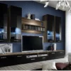 Composition De Meubles TV Design Collection SAGA. Coloris Noyer Et Noir 2 Composition De Meubles TV Design Collection SAGA. Coloris Noyer Et Noir -Pas Cher Mobiliora Magasin meuble tv 8925165