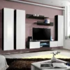Ensemble Meuble TV FLY P1 Avec LED. Coloris Noir Et Blanc. Meubles Suspendus Design Pour Votre Salon.