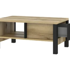 Ensemble De 5 Meubles De Salon Collection DARWIN. Couleur Chêne Clair Et Noir. -Pas Cher Mobiliora Magasin meuble tv 8925305