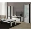 Ensemble Meuble De Salon LINA Blanc Et Noir Laqué. -Pas Cher Mobiliora Magasin meuble tv 8925387