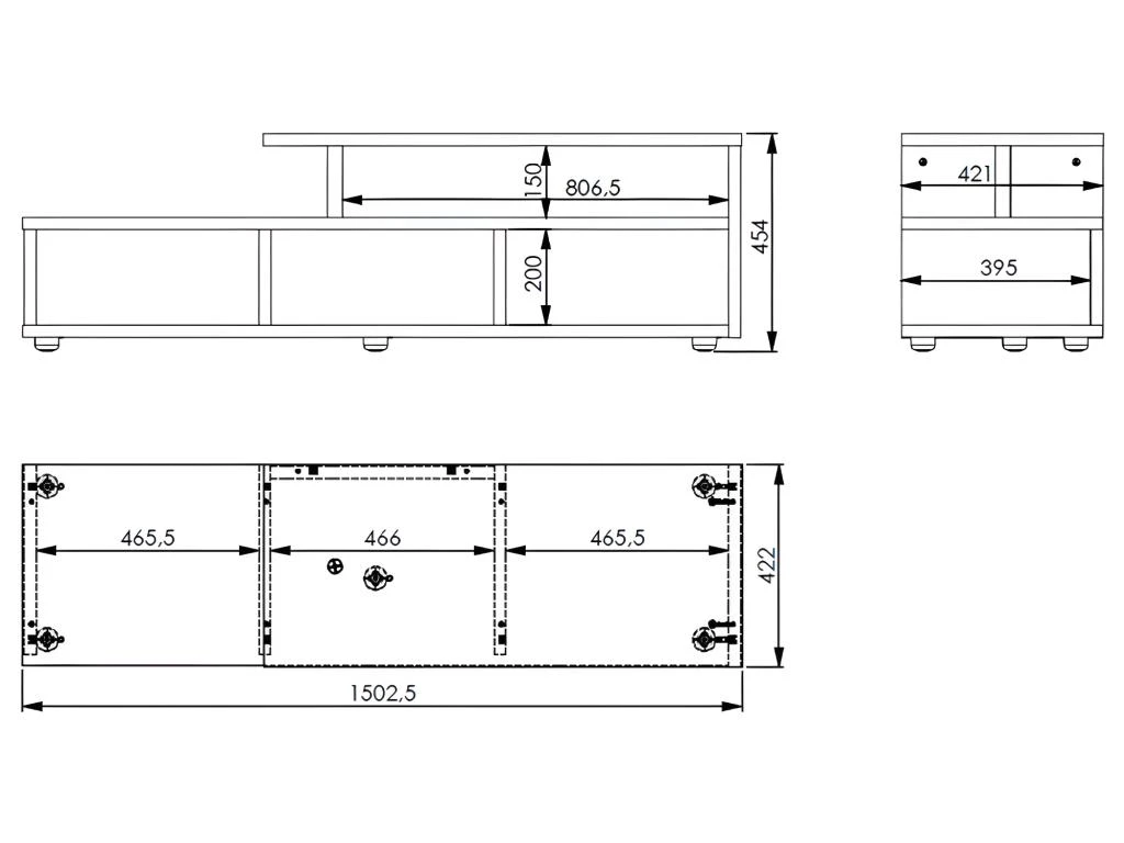 Meuble TV 150 Cm 5 Niches Panneaux Epais - Coloris: Chêne Naturel 5 Meuble TV 150 Cm 5 Niches Panneaux Epais - Coloris: Chêne Naturel – Image 3