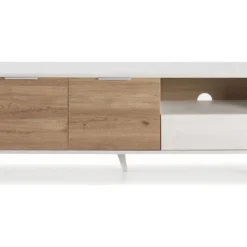 Meuble TV Koln 2 Portes Et 1 Tiroir,Couleur Blanc Brossée Et Bois 136,5 Cm (Largeur) 9 Meuble TV Koln 2 Portes Et 1 Tiroir,Couleur Blanc Brossée Et Bois 136,5 Cm (Largeur) -Pas Cher Mobiliora Magasin meuble tv 9174601