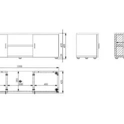 Meuble TV 150 Cm 65 Pouces Maxi 2 Portes - Coloris: Chêne Naturel -Pas Cher Mobiliora Magasin meuble tv 9174793