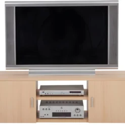 Meuble TV 150 Cm 65 Pouces Maxi 2 Portes - Coloris: Hêtre