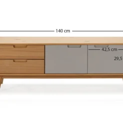 Meuble TV Bruce 2 Tiroirs Et 2 Portes, Bois Massif, 140 Cm (Largeur) 51 Cm (Hauteur) 9 Meuble TV Bruce 2 Tiroirs Et 2 Portes, Bois Massif, 140 Cm (Largeur) 51 Cm (Hauteur) -Pas Cher Mobiliora Magasin meuble tv 9175151