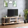 Meuble TV Ærøskøbing Avec Espace De Rangement 43 X 120 X 29 Cm Effet Bois / Blanc [en.casa] -Pas Cher Mobiliora Magasin meuble tv 9489953