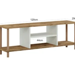 Meuble TV Ærøskøbing Avec Espace De Rangement 43 X 120 X 29 Cm Effet Bois / Blanc [en.casa] -Pas Cher Mobiliora Magasin meuble tv 9489957