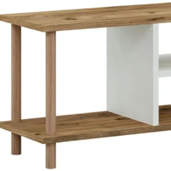 Meuble TV Ærøskøbing Avec Espace De Rangement 43 X 120 X 29 Cm Effet Bois / Blanc [en.casa] -Pas Cher Mobiliora Magasin meuble tv 9489959