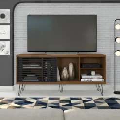 Meuble TV 55 Pouces Chêne Foncé Et Noir 11 Meuble TV 55 Pouces Chêne Foncé Et Noir -Pas Cher Mobiliora Magasin meuble tv 9493147