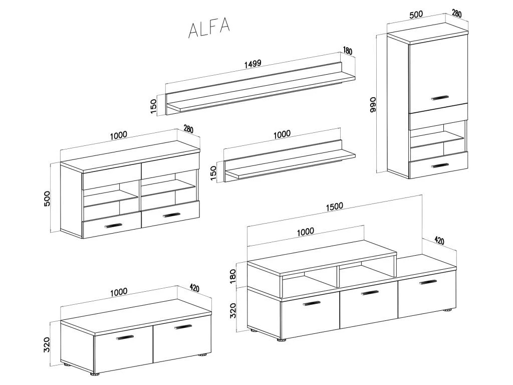 Ensemble De Meubles De Salon,TV, Ilumin.LED, Blanc Mate/Noir Laque, 250x194x42cm 7 Ensemble De Meubles De Salon,TV, Ilumin.LED, Blanc Mate/Noir Laque, 250x194x42cm – Image 5