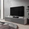 FURNIX Meuble Tv Debout / Suspendu Zibo 160 Cm Blanc Mat / Gris Brillant Style Moderne Avec Compartiments Fermés 1 FURNIX Meuble Tv Debout / Suspendu Zibo 160 Cm Blanc Mat / Gris Brillant Style Moderne Avec Compartiments Fermés -Pas Cher Mobiliora Magasin meuble tv 9493187